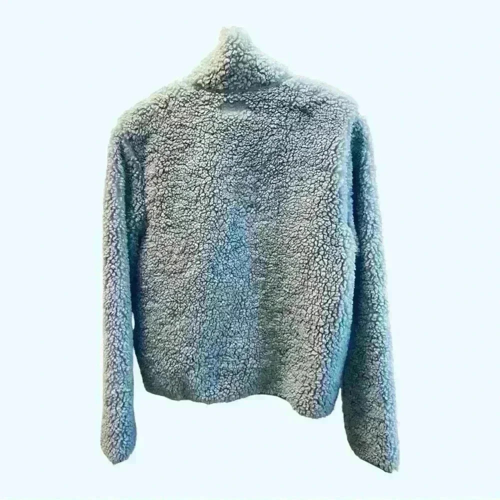 Reel Life Women's Sherpa Jacket Blue Size L Full Zip Stand Collar. - Picture 2 of 7